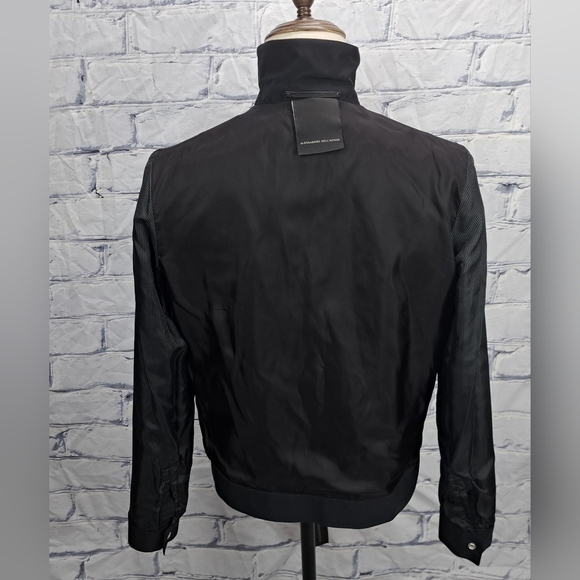 NWT Alessandro Dell'acqua Full Zip Jacket Fashion Woven Black Large / 50 - Picture 5 of 16